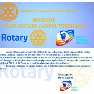 Balul caritabil, ediÈ›ia a III-a, organizat de Clubul Rotary Campia Turzii Ã®n 4 noiembrie 2016